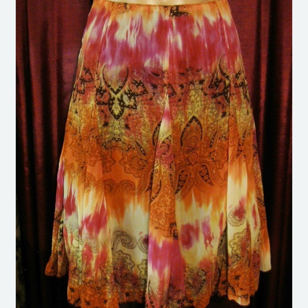 Vibrant Paisley Midi Skirt